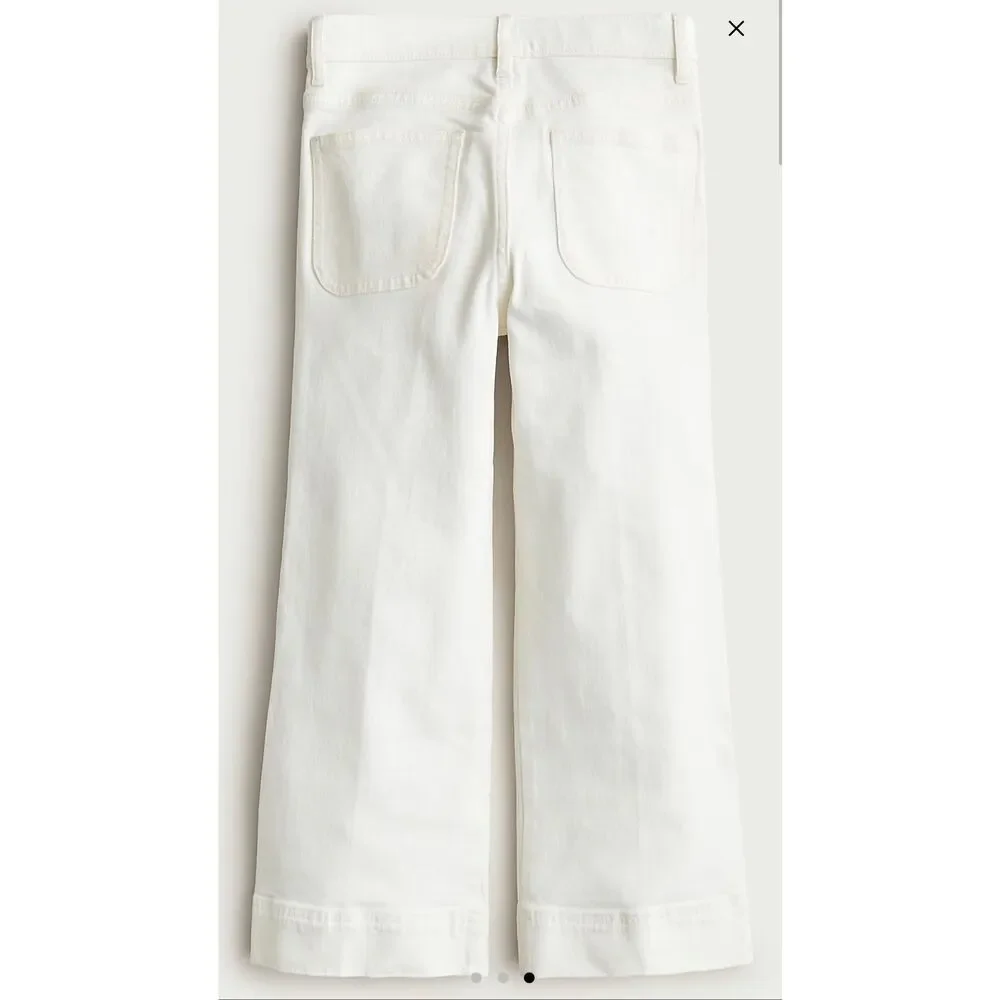 J.Crew Girls' Sailor stretch denim trouser in white  NWT size 5